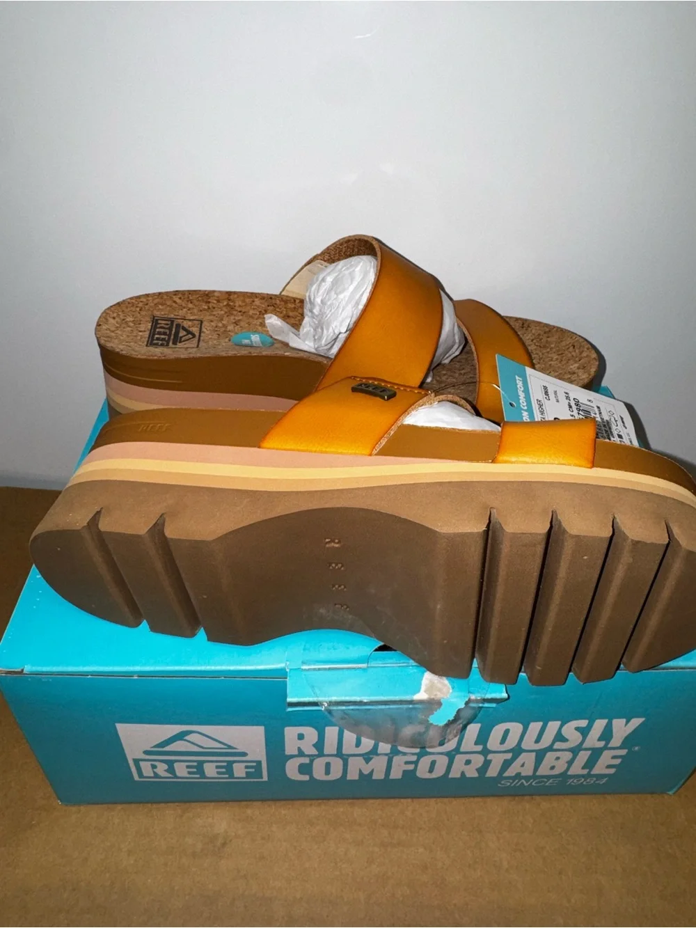 REEF Cushion Vista Higher Platform Sandals – Women’s 8 – Natural – NWT CJ0655